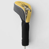 Schattigee giraf hoofd decoratie golfheadcover (Schuin)