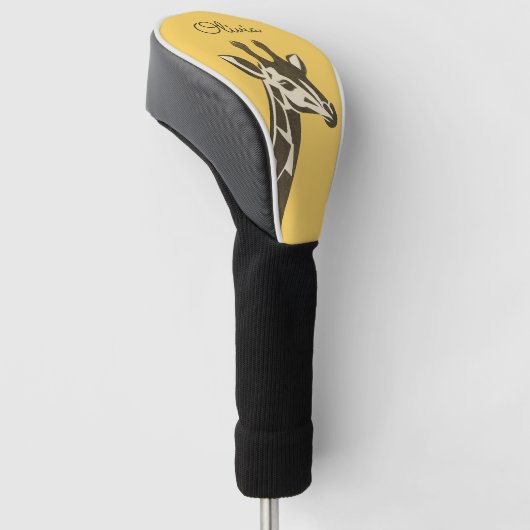 Schattigee giraf hoofd decoratie golfheadcover (Schuin)