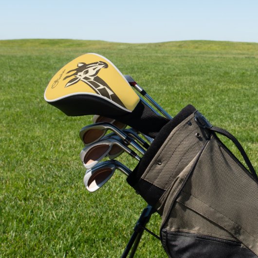 Schattigee giraf hoofd decoratie golfheadcover (Insitu)