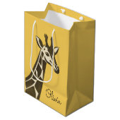 Schattigee giraf hoofd decoratie medium cadeauzakje (Voorkant Gekanteld)