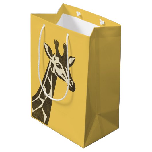 Schattigee giraf hoofd decoratie medium cadeauzakje (Achterkant Gekanteld)