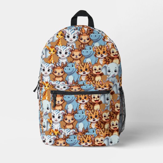 Schattigee giraf nijlpaard wild oerwoud safari Pat Bedrukte Rugzak (Voorkant)