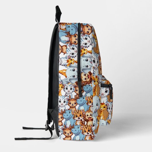 Schattigee giraf nijlpaard wild oerwoud safari Pat Bedrukte Rugzak (Links)