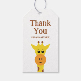 Schattigee giraf. Safari Zoo dier verjaardag bedan Cadeaulabel