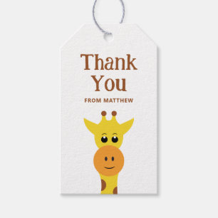 Schattigee giraf. Safari Zoo dier verjaardag bedan Cadeaulabel