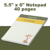 Schattigee giraffe aangepaste naam groene kinderen notitieblok