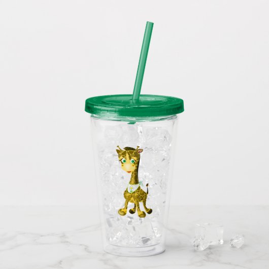 Schattigee Giraffe acryltrommel Acryl Drinkbeker (Achterkant ijs)