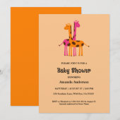 Schattigee Giraffe Baby Douche Uitnodigingen (Voorkant / Achterkant)