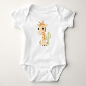 Schattigee Giraffe Baby Jersey Bodysuit (Voorkant)