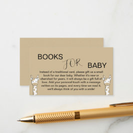 Schattigee Giraffe Baby shower Boeken voor Baby Informatiekaartje
