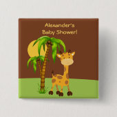 Schattigee Giraffe Baby shower Button (Voorkant)