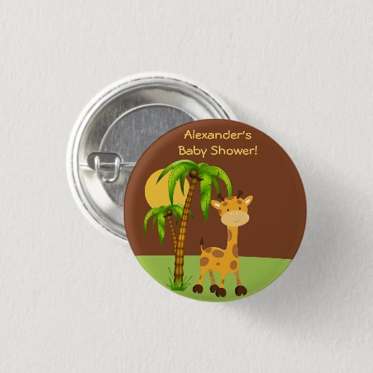 Schattigee Giraffe Baby shower Button (Voorkant /achterkant)
