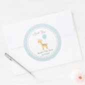 Schattigee Giraffe Baby shower Sticker (blauw) (Envelop)