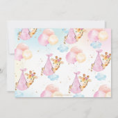 Schattigee Giraffe Ballonnen Meisje Baby shower Sp Bedankkaart (Achterkant)
