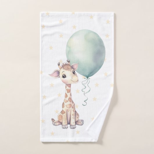 Schattigee Giraffe Balloon 1e Verjaardagscadeau Cu Bad Handdoek (Handdoek)