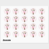 Schattigee Giraffe Blowing Pink Bubble Gum Sticker (Vel)