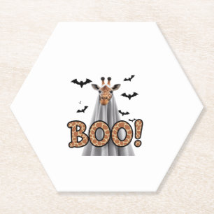 Schattigee Giraffe Boo Halloween Fun Costume Zoo L Kartonnen Onderzetters