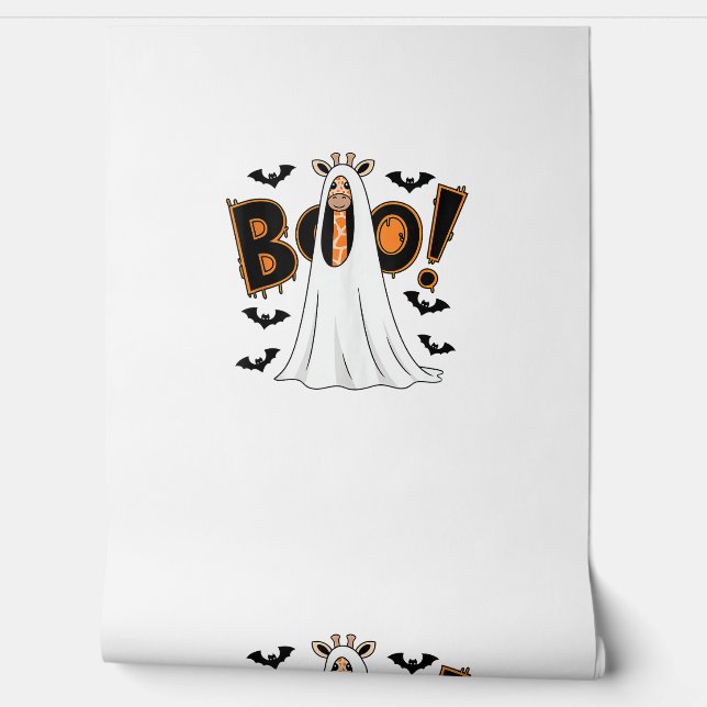 Schattigee Giraffe Boo Halloween Kostuum Zoo Lover Behang (Afrollen)