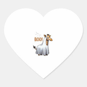 Schattigee Giraffe Boo Halloween Kostuum Zoo Lover Hart Sticker