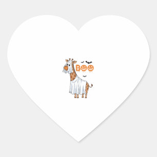Schattigee Giraffe Boo Halloween Kostuum Zoo Lover Hart Sticker