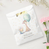 Schattigee Giraffe Cake Balloon 1st. Verjaardag da Bedankzakje (Gezegeld)