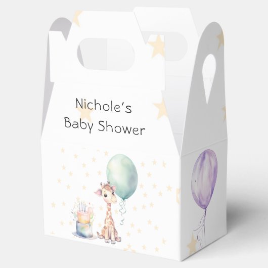 Schattigee Giraffe Cake Balloon 1st. verjaardagsfe Bedankdoosjes (Geopend)