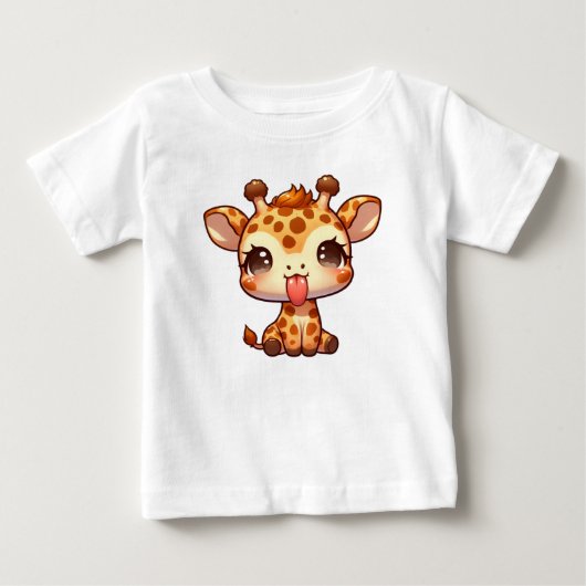Schattigee Giraffe die zijn tong uitsteekt (Voorkant)
