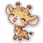 Schattigee Giraffe die zijn tong uitsteekt Sticker (Voorkant)