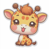 Schattigee Giraffe die zijn tong uitsteekt Sticker (Voorkant)