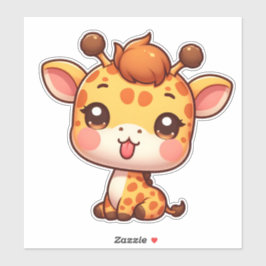 Schattigee Giraffe die zijn tong uitsteekt Sticker