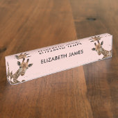 Schattigee Giraffe Dier Gepersonaliseerde Naam - B Naambordje (Zijkant)