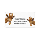 Schattigee Giraffe Dier Gepersonaliseerde Naam Etiket (Voorkant)