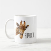 Schattigee Giraffe Dier Gepersonaliseerde Naam Koffiemok (Links)