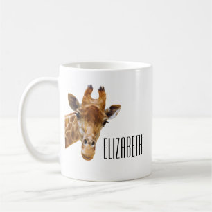 Schattigee Giraffe Dier Gepersonaliseerde Naam Koffiemok
