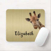 Schattigee Giraffe Dier Gepersonaliseerde Naam Muismat (Met muis)
