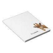 Schattigee Giraffe Dier Gepersonaliseerde Naam Notitieblok (Schuin)