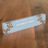 Schattigee Giraffe Dier Persoonlijke Naam - Dusty  Naambordje (Zijkant)
