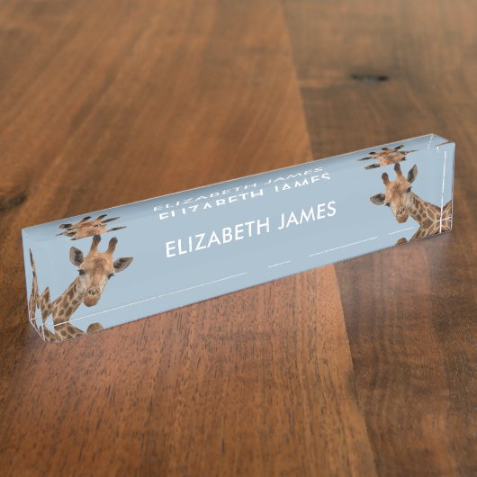 Schattigee Giraffe Dier Persoonlijke Naam - Dusty  Naambordje (Zijkant)