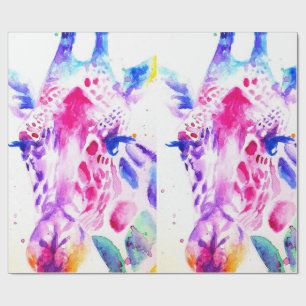 Schattigee Giraffe dierentuin dierlijke patroon Wa Cadeaupapier