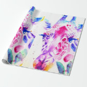 Schattigee Giraffe dierentuin dierlijke patroon Wa Cadeaupapier (Uitgerold)