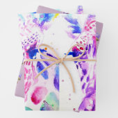 Schattigee Giraffe dierentuin dierlijke patroon Wa Inpakpapier Vel (In situ)