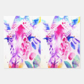 Schattigee Giraffe dierentuin dierlijke patroon Wa Inpakpapier Vel (Voorkant)
