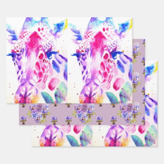 Schattigee Giraffe dierentuin dierlijke patroon Wa Inpakpapier Vel (Set)