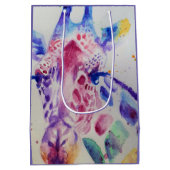 Schattigee Giraffe dierentuin dierlijke patroon Wa Medium Cadeauzakje (Achterkant)