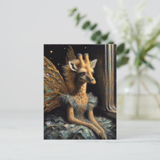 Schattigee Giraffe Fairy Briefkaart (Staand voorkant)