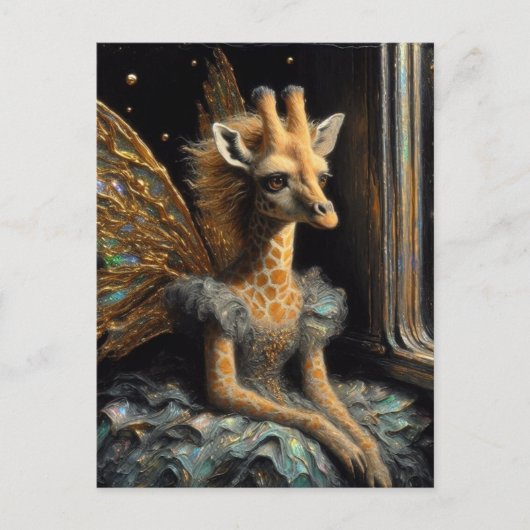 Schattigee Giraffe Fairy Briefkaart (Voorkant)