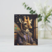 Schattigee Giraffe Fairy op een trein Briefkaart (Staand voorkant)