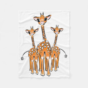 Schattigee Giraffe familie tekenen safaridieren Fleece Deken
