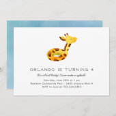 Schattigee Giraffe Floatie Pool Verjaardagsfeest Kaart (Voorkant / Achterkant)