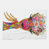 Schattigee Giraffe Floral Crown Keukenhanddoek (Horizontaal)